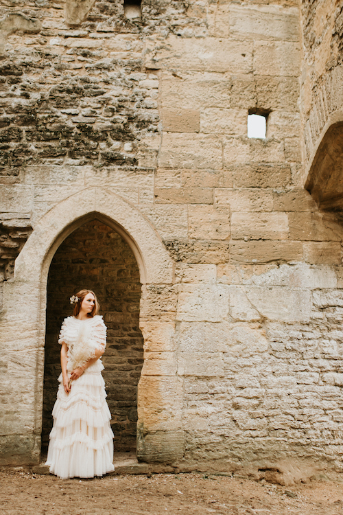 Bride at Minster Lovell Ruins | Newborn, Wedding and Family Portfolio | Amy Foster Photography