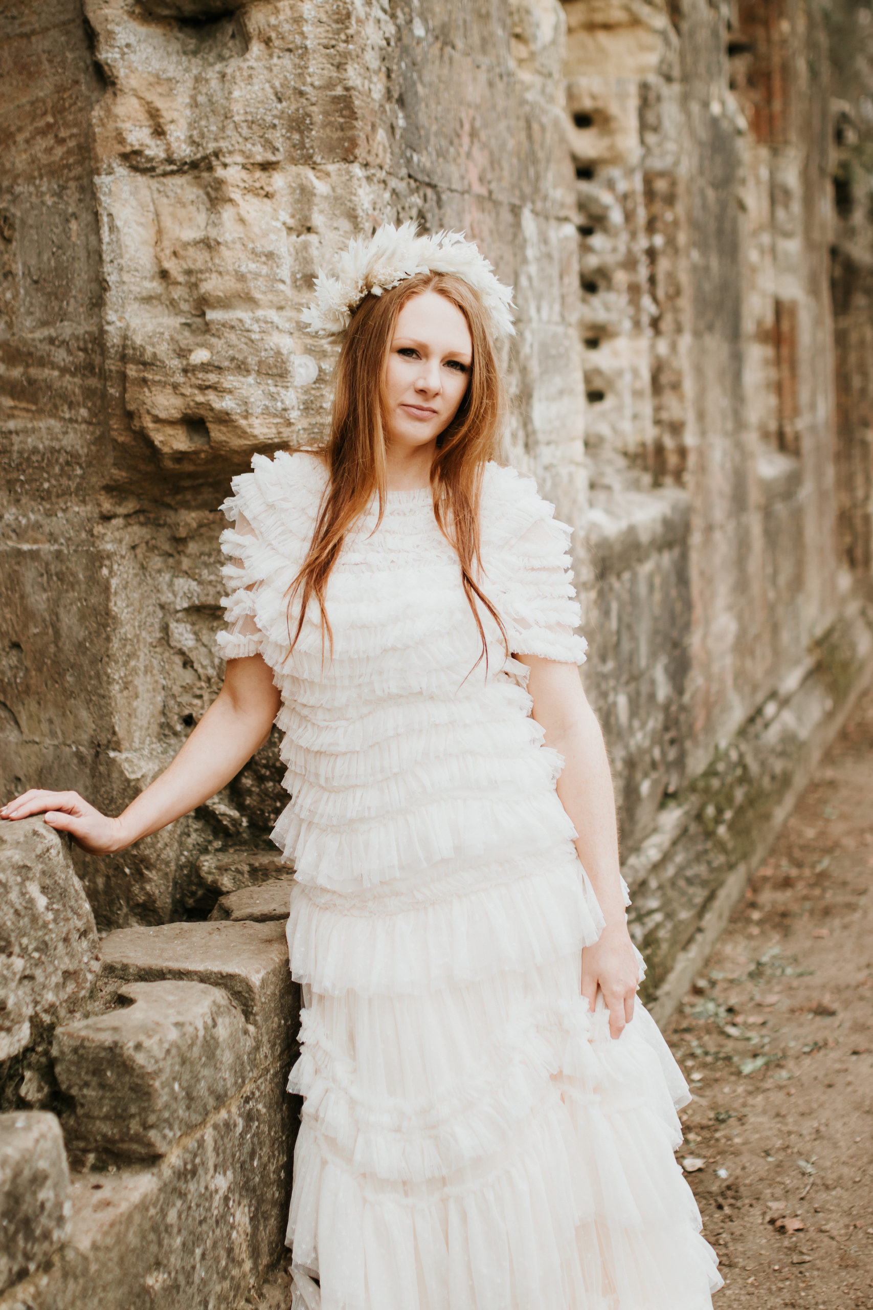 Bride at Minster Lovell Ruins | Bridal Portraits in The Cotswolds
